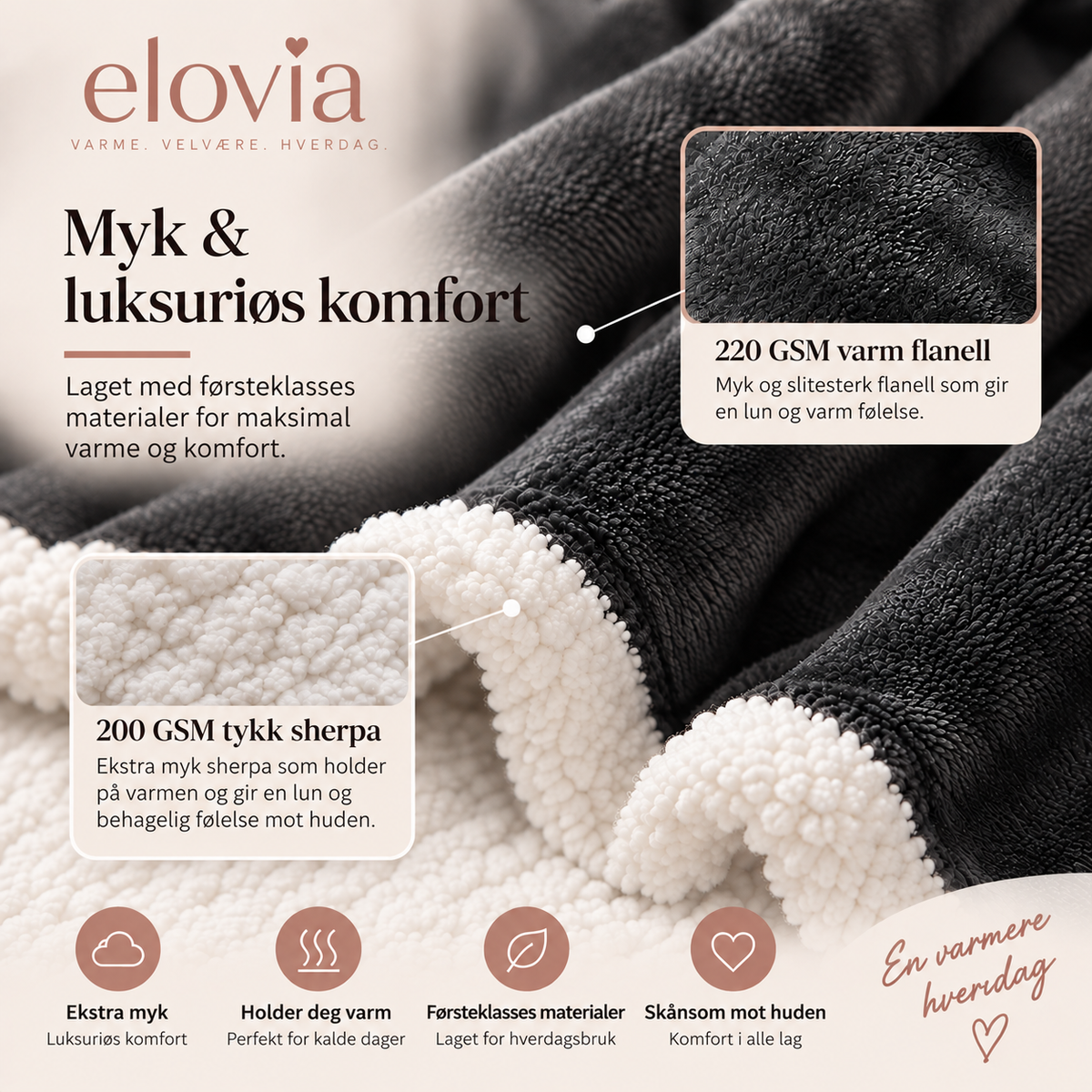 ELOVIA™ Oppvarmet Kosepledd
