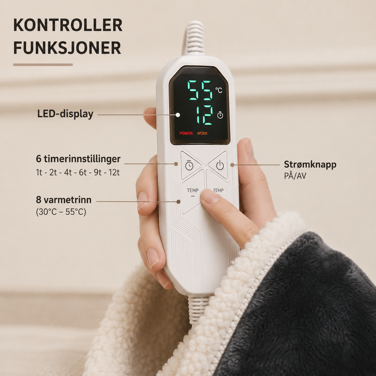 ELOVIA™ Oppvarmet Kosepledd